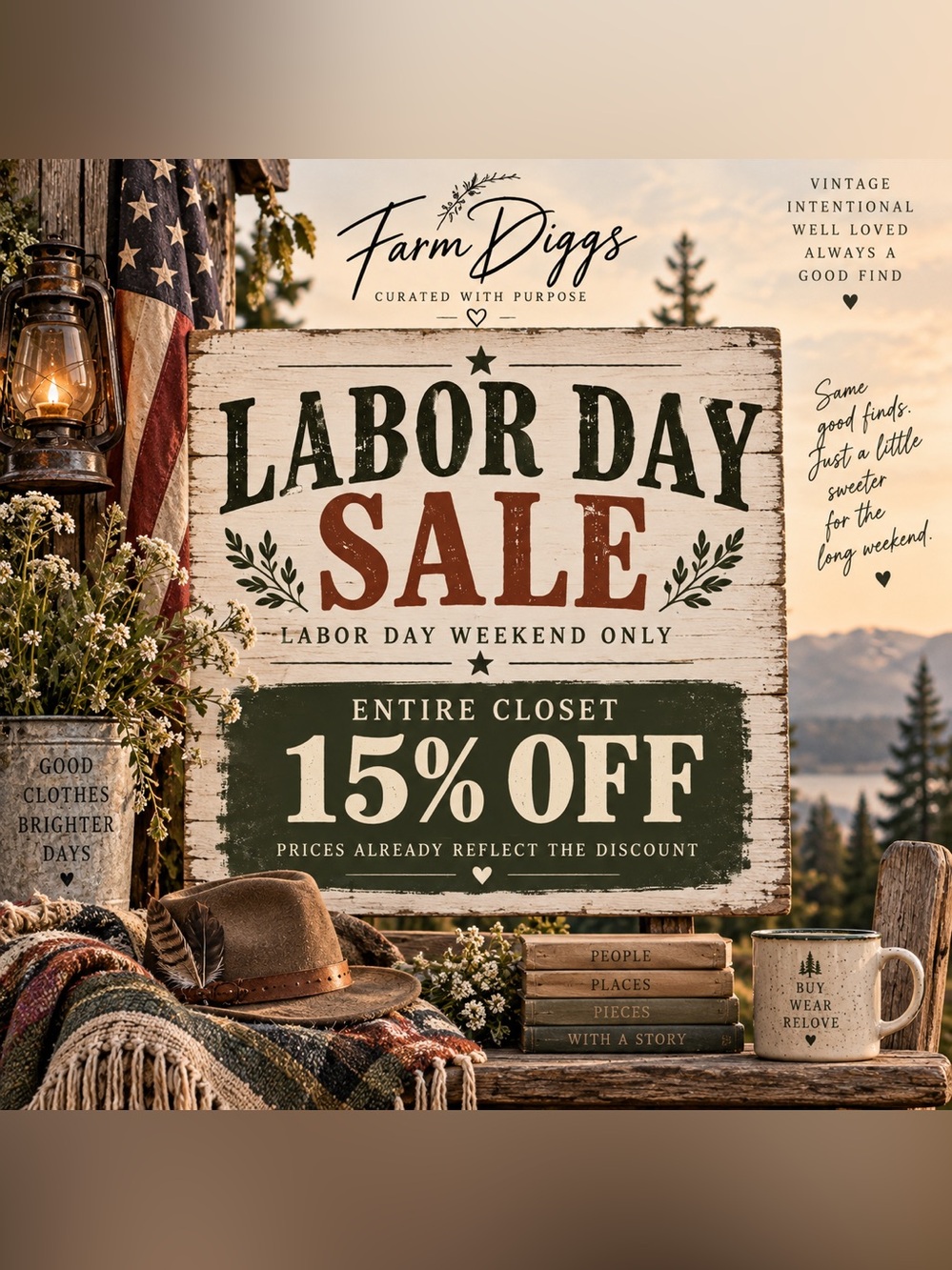 LABOR DAY SALE | Entire FarmDiggs Closet 15% OFF | Weekend Only